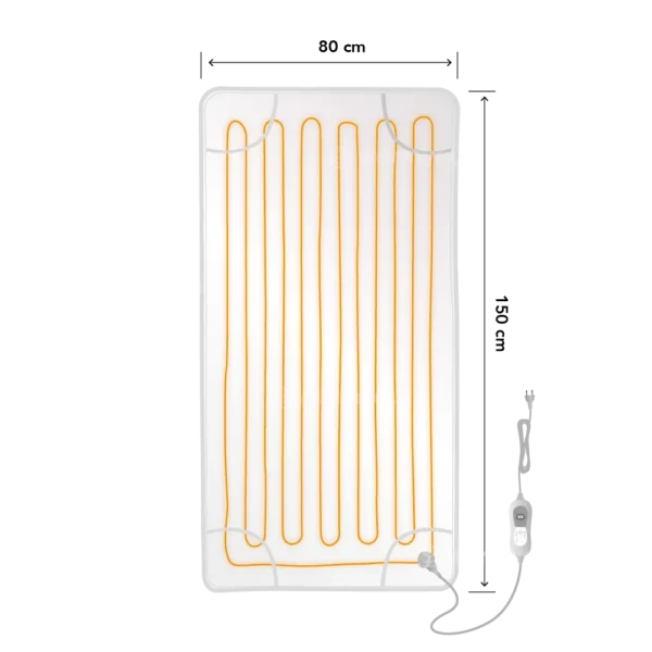 Elektrisches Wärmeunterbett für 1 Person - 150x80 cm - Abschaltautomatik - Warmyou Wärmeunterbett - Weiß – Bild 6