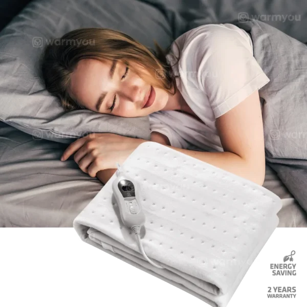 Elektrisches Wärmeunterbett für 1 Person - 150x80 cm - Abschaltautomatik - Warmyou Wärmeunterbett - Weiß – Bild 2