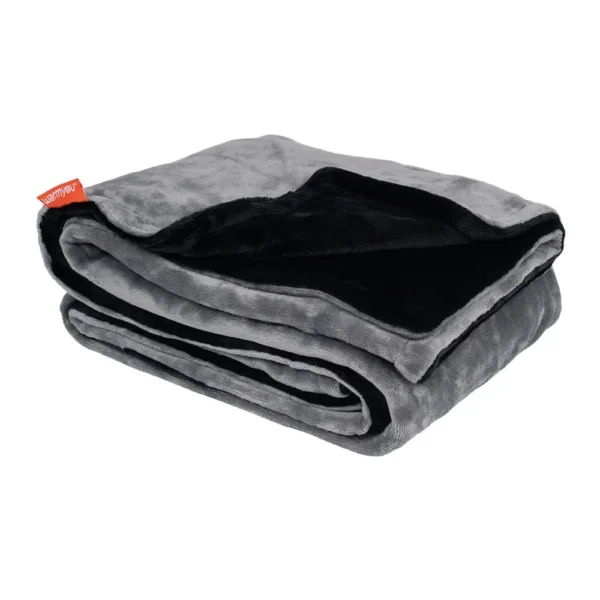 Warmyou Cuddels - Elektrische deken - Warmtedeken - Fleece - 3 standen - 160x120cm - Zwart / Grijs (OUTLET) - Afbeelding 8