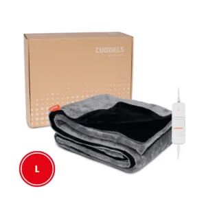 Elektrische warmtedeken fleece - 160×120 cm - 3 warmtestanden - Warmyou Cuddels - Zwart/grijs