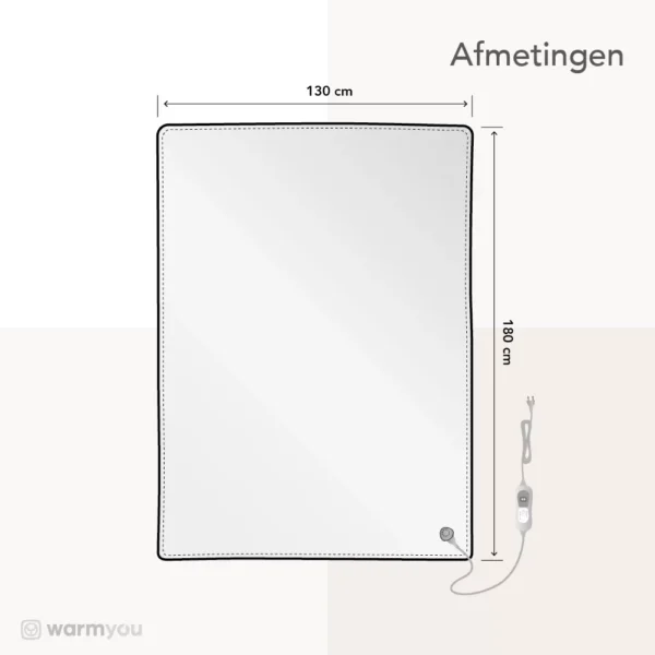 Warmyou Mylove XL - Elektrische deken - Warmtedeken - Fleece - 3 standen - 180×130cm - Antraciet (OUTLET) - Afbeelding 4