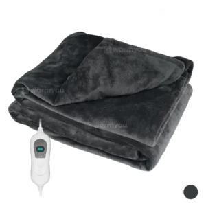 Electric heated blanket fleece 180x130cm – 3 heat settings – Warmyou Mylove XL – Anthracite