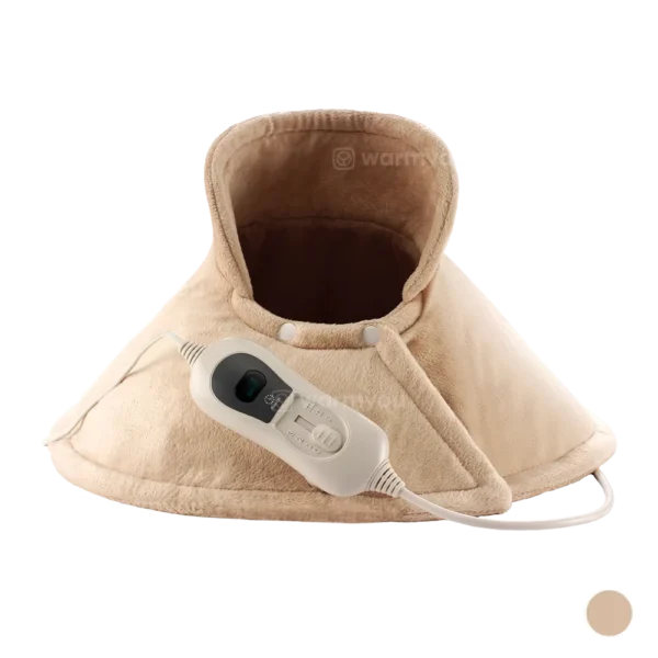 Elektrisches Heizkissen für Nacken/Schultern, 60x62cm, 3 Heizstufen, Warmyou Hugum, Beige