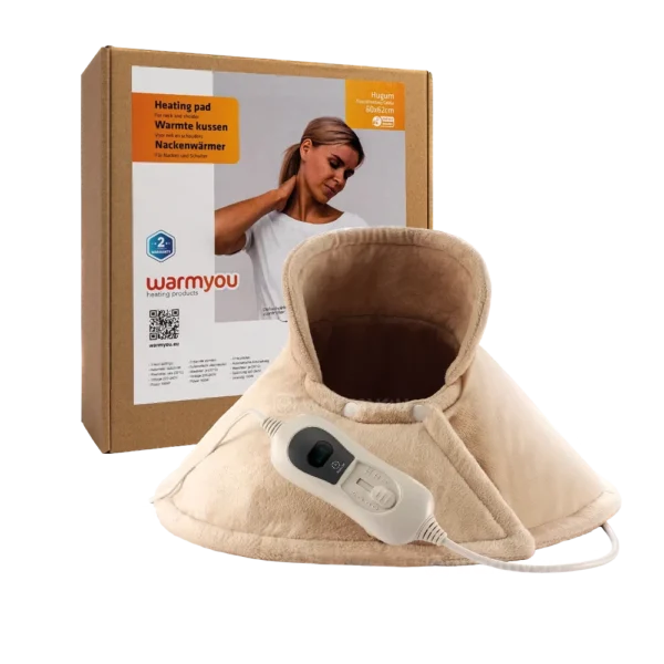 Elektrisches Heizkissen für Nacken/Schultern, 60x62cm, 3 Heizstufen, Warmyou Hugum, Beige – Bild 3
