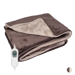 Elektrische Heizdecke Fleece - 160x120cm - 3 Heizstufen - Warmyou Cuddles - Braun/Beige