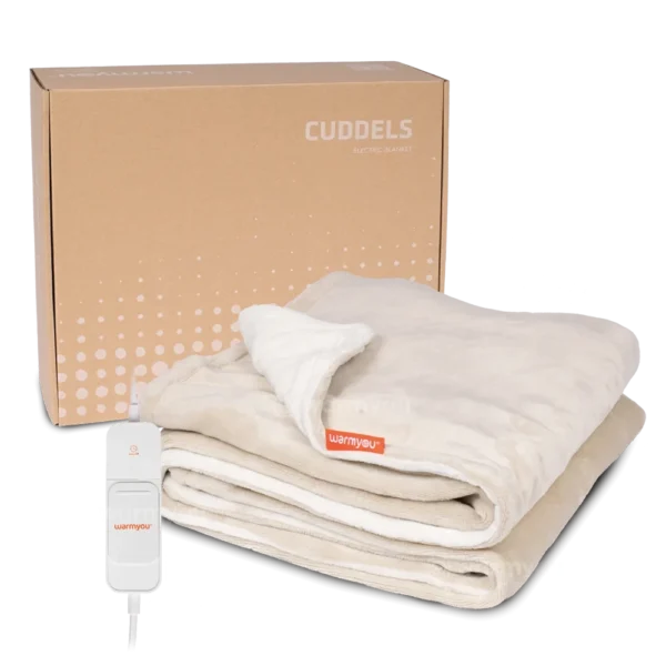 Electric heated blanket fleece - 160x120cm - 3 heat settings - Warmyou Cuddles - Beige/cream - Image 3