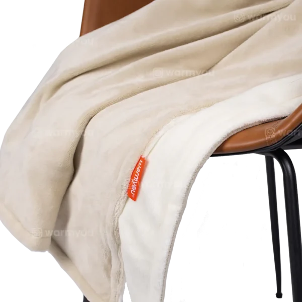 Electric heated blanket fleece - 160x120cm - 3 heat settings - Warmyou Cuddles - Beige/cream - Image 8