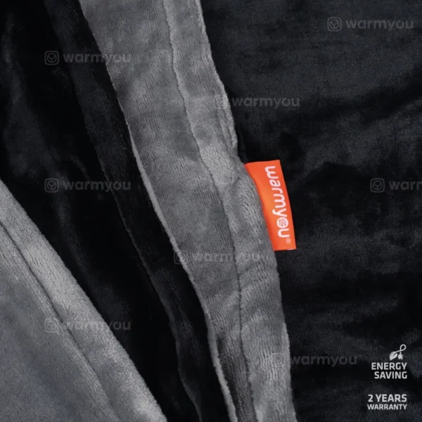 Electric heated blanket fleece - 160x120cm - 3 heat settings - Warmyou Cuddles - Black/gray - Image 2